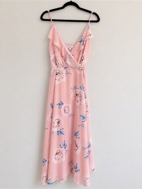 Gilli Blush Pink Floral Ruffle Maxi Dress NWT | Size Large | Bought from Vici